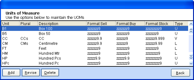UOM maint